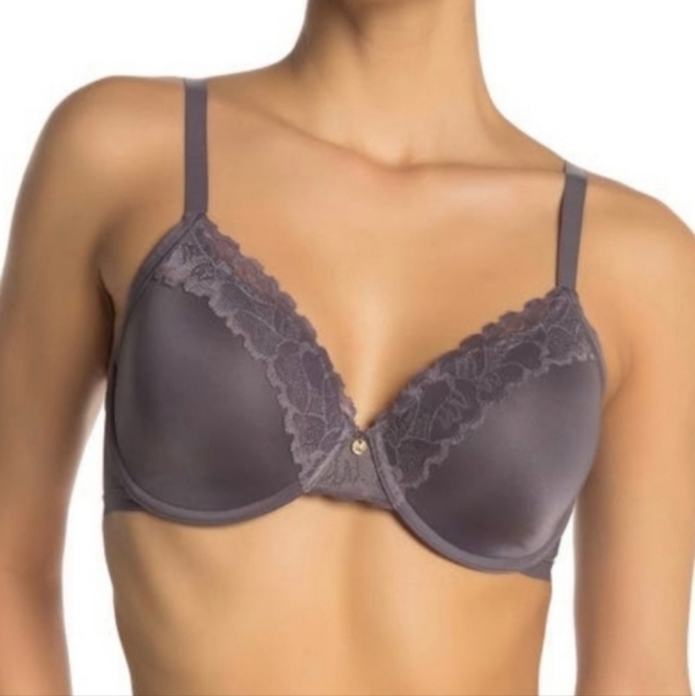 Natori Refined Contour Gray Underwire Bra Sz 34D